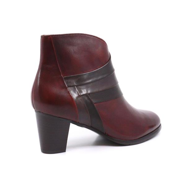 NEW REGARDE LE CIEL sonia glove leather boot in sangria - Picture 7 of 7